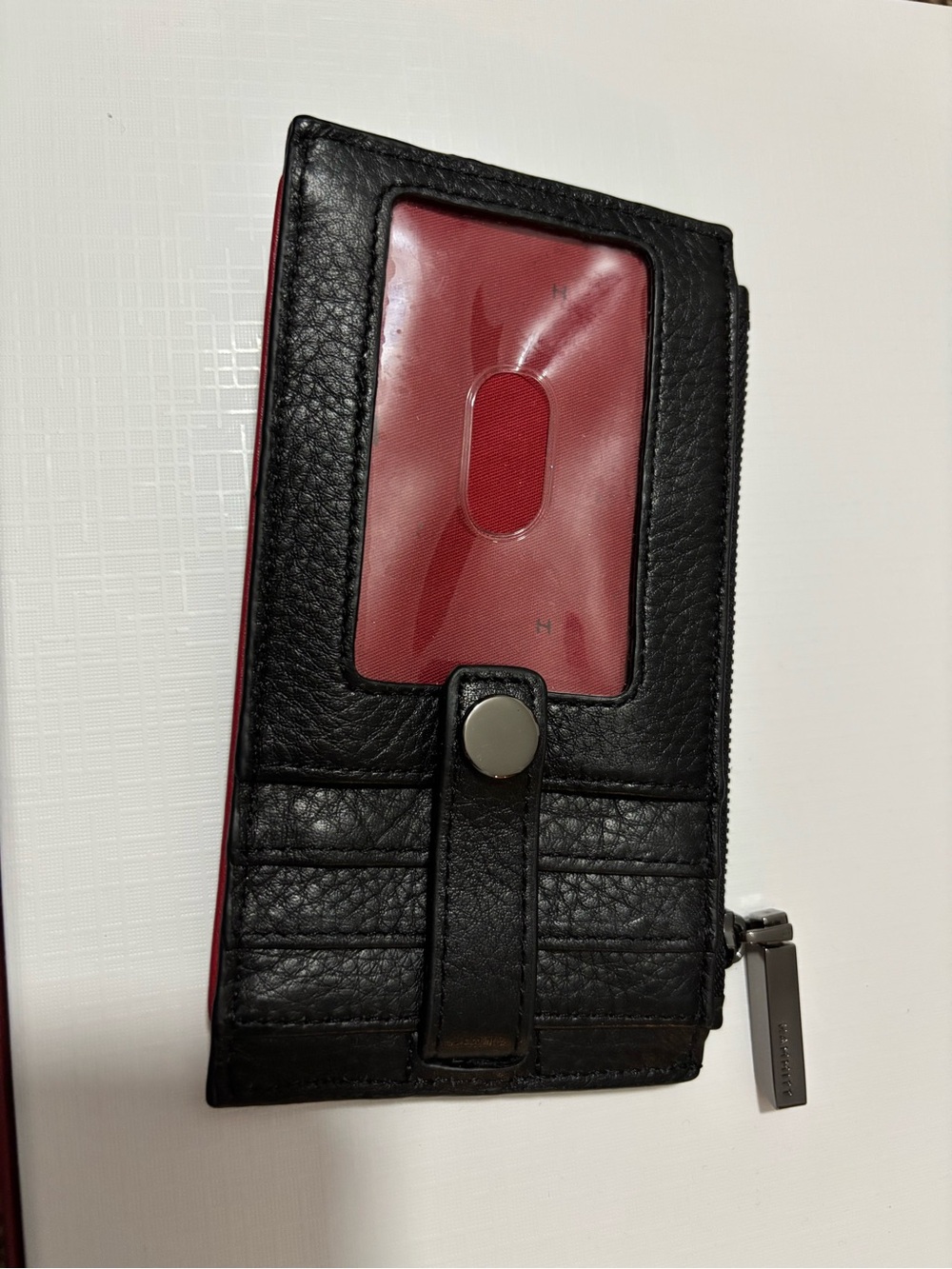 Hammitt wallet 210 west card holder zipper black leather gunmetal hardware - Picture 2 of 3